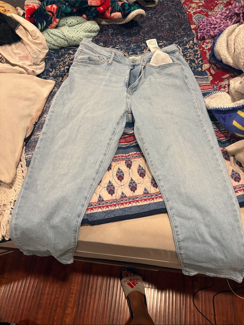 Levi's Light Blue High-Rise Straight Leg Jeans